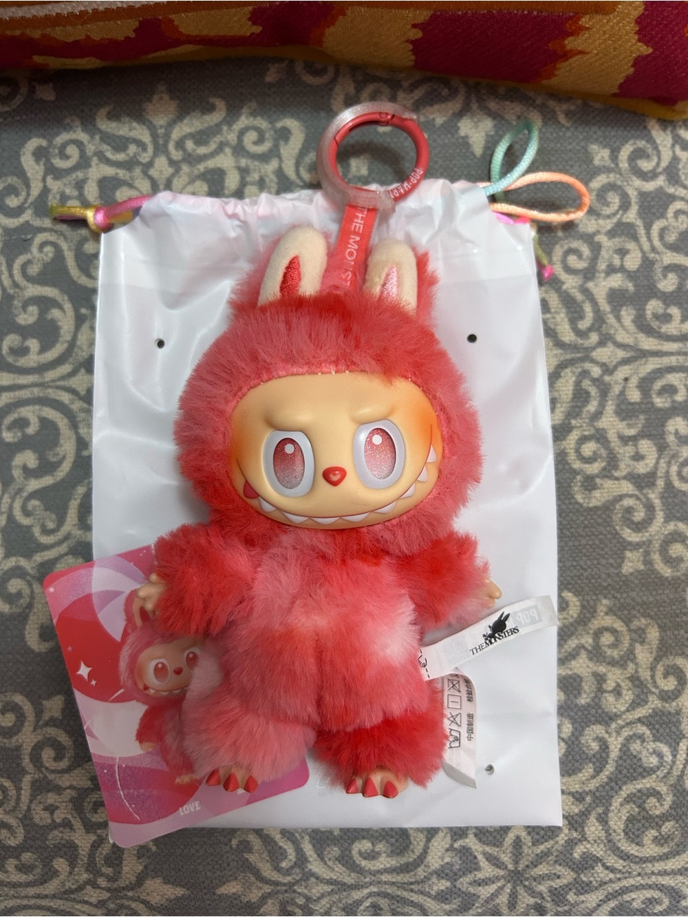 Big Into Energy Labubu - LOVE with Security/Anti-Flip Keychain